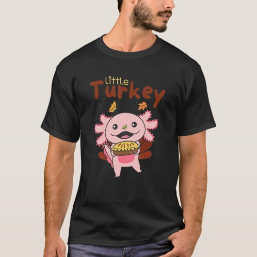 Erntedank Day Outfits Little Turkey Axolotl App T-Shirt (Vorderseite)