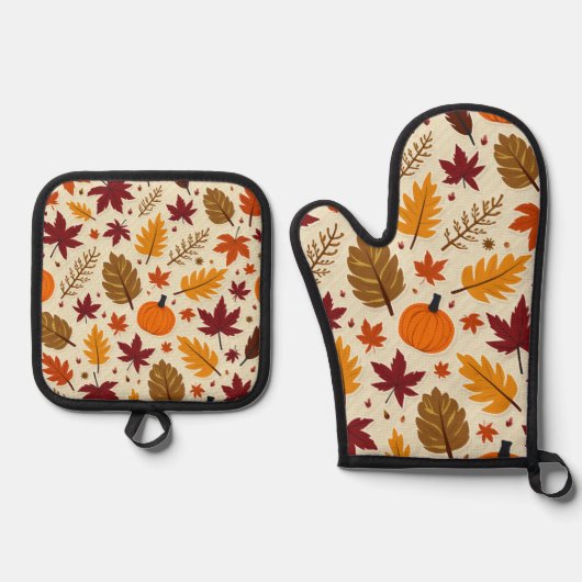 Erntedank Day Oven Mitt und Pot Holder Ofenhandschuh & Topflappen-Set (Vorderseite)