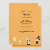 Erntedank Day Pilgrims Einladung (Vorne/Hinten)