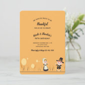 Erntedank Day Pilgrims Einladung (Stehend Vorderseite)