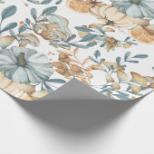 Erntedank Day Pumpkin und Pilze Herbst Geschenkpapier (Ecke)