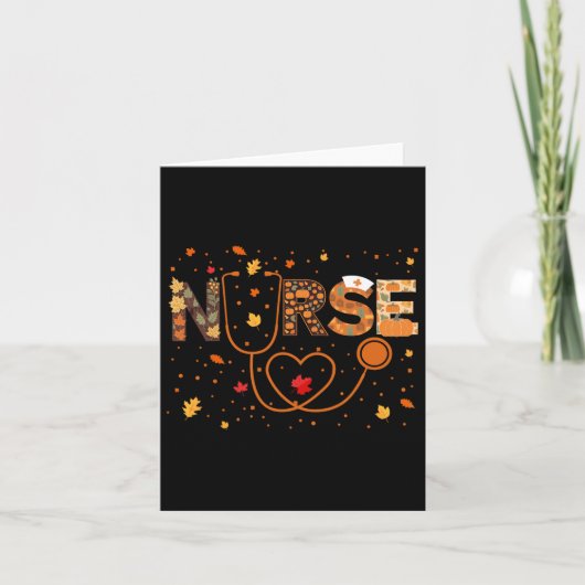 Erntedank Day Stethoscope Fall Nurse Co Karte (Vorderseite)