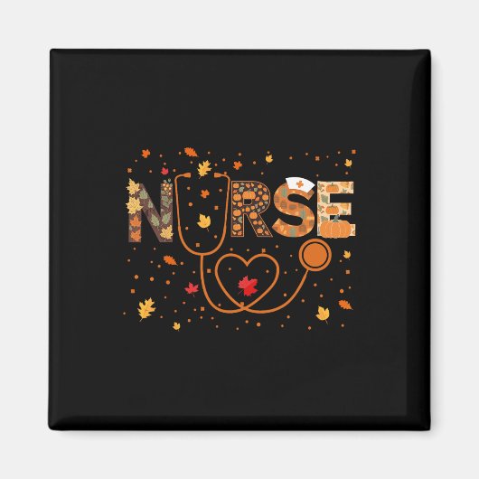 Erntedank Day Stethoscope Fall Nurse Co Magnet (Vorne)