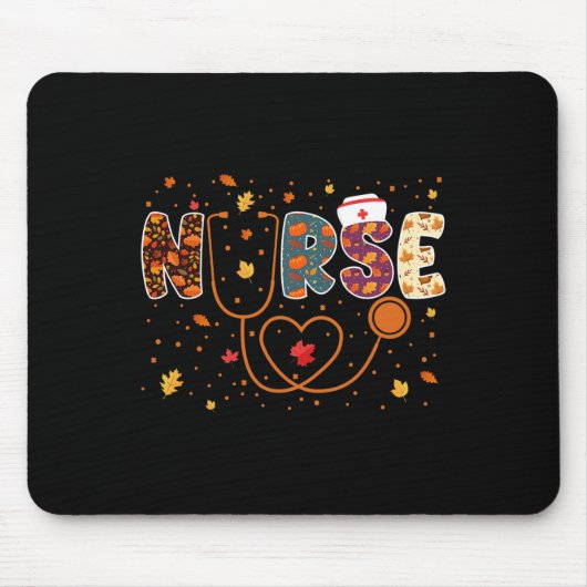 Erntedank Day Stethoscope Fall Nurse Co Mousepad (Vorne)