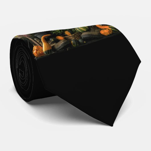 Erntedank Day Szene mit Bench und Fall Ernte Krawatte (Gerollt)