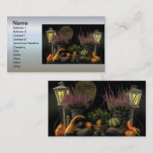 Erntedank Day Szene mit Bench und Fall Ernte Visitenkarte (Vorne/Hinten)