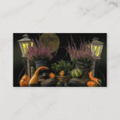 Erntedank Day Szene mit Bench und Fall Ernte Visitenkarte (Rückseite)