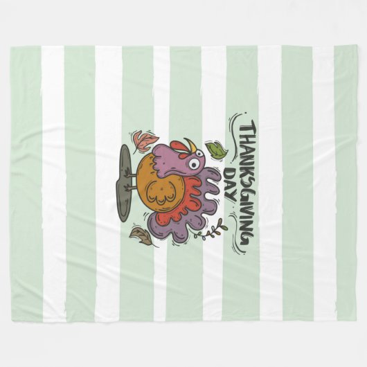 Erntedank Day Turkey Art - Klassischer Herbst Fleecedecke (Vorderseite (Horizontal))