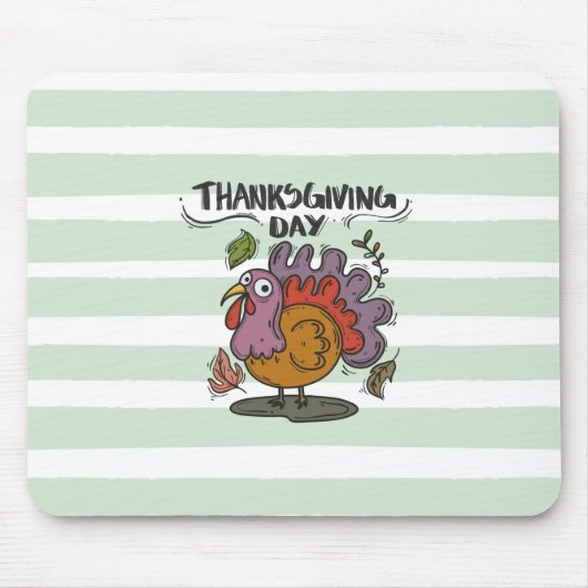 Erntedank Day Turkey Art - Klassischer Herbst Mousepad (Vorne)