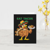 Erntedank Day Turkey Eat Tacos Mexican Sombrero Karte (Gelbe Blume)