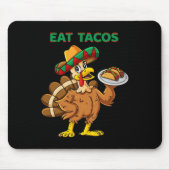 Erntedank Day Turkey Eat Tacos Mexican Sombrero Mousepad (Vorne)