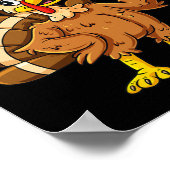 Erntedank Day Turkey Eat Tacos Mexican Sombrero Poster (Ecke)