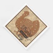 Erntedank Day Turkey Mandala Serviette (Ecke)