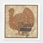 Erntedank Day Turkey Mandala Serviette (Vorderseite)