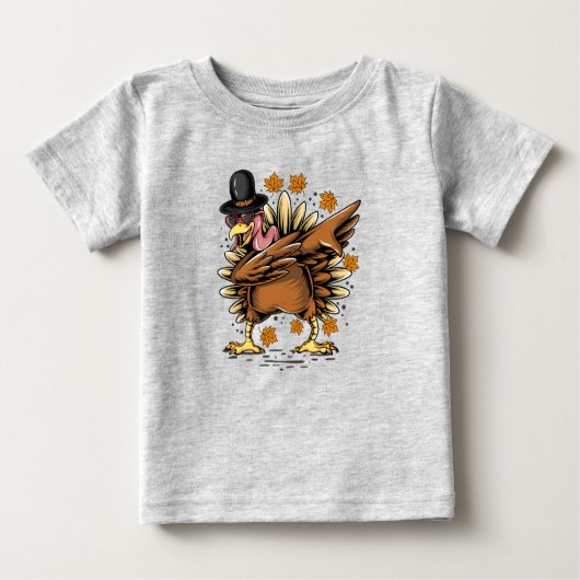 Erntedank Day Turkey tanzen Dabbing Style Baby T-shirt (Vorderseite)