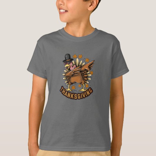 Erntedank Day Turkey tanzen Dabbing Style T-Shirt (Vorderseite)