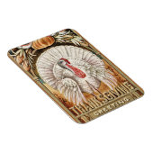 Erntedank Day White Turkey & Pumpkin Greetings Magnet (Rechte Seite)