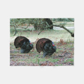 Erntedank Day Wilde Truthähne in einem offenen Fel Fleecedecke (Vorderseite (Horizontal))