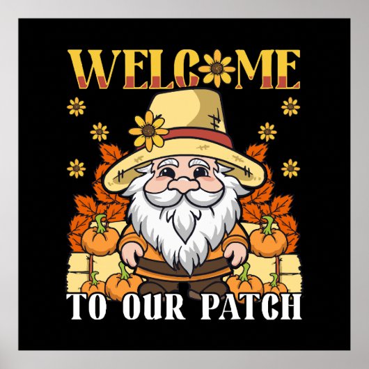 Erntedank Day Willkommen bei unserem Patch Gnome Poster (Vorne)