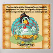 Erntedank Day Zitat mit Truthahn und Dankbarkeit Poster (Vorne)