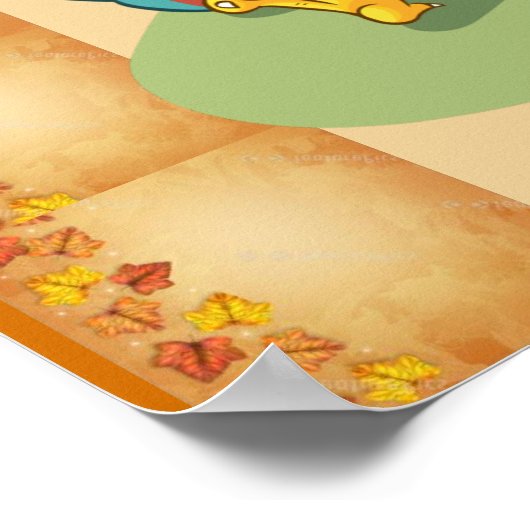 Erntedank Day Zitat mit Truthahn und Dankbarkeit Poster (Ecke)