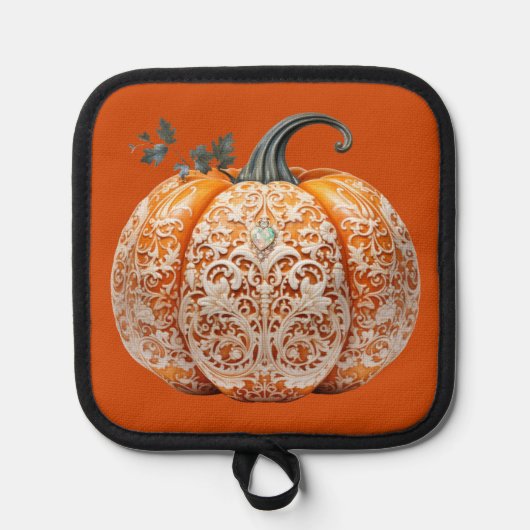 Erntedank Decorated Pumpkin Pot Holder Topflappen (Vorderseite)