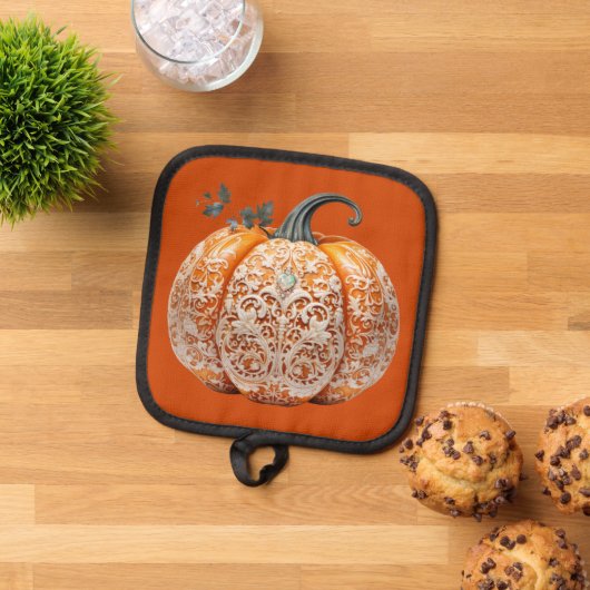 Erntedank Decorated Pumpkin Pot Holder Topflappen (Oben Unten)
