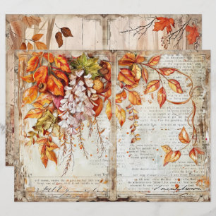 Erntedank Decoupage Junk Journal-Blatt