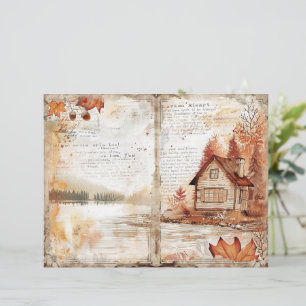 Erntedank Decoupage Junk Journal-Blatt