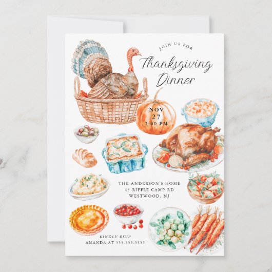 Erntedank Deluxe Dinner Einladung (Vorderseite)