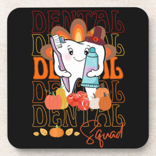 Erntedank Dental Squad festliches Dentalteam Getränkeuntersetzer