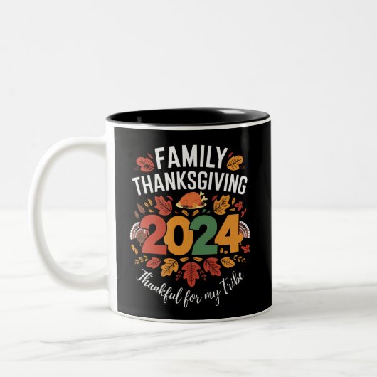 Erntedank der Familie 2024, dankbar für meinen Sta Zweifarbige Tasse (Links)