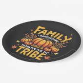 Erntedank der Familie 2024 Danke für meinen Stamm Pappteller (Schrägansicht)