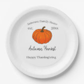Erntedank der Familie Autumn Harvest Pumpkin Pappteller (Vorderseite)