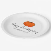 Erntedank der Familie Autumn Harvest Pumpkin Pappteller (Schrägansicht)