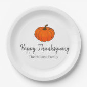 Erntedank der Familie Autumn Harvest Pumpkin Pappteller (Vorderseite)