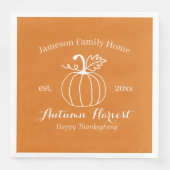 Erntedank der Familie Autumn Harvest Pumpkin Serviette (Vorderseite)