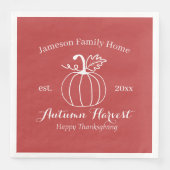 Erntedank der Familie Autumn Harvest Pumpkin Serviette (Vorderseite)
