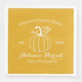 Erntedank der Familie Autumn Harvest Pumpkin Serviette