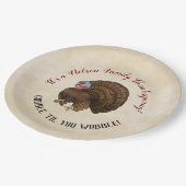 Erntedank der Familie "Gobble, bis du wackelst!" Pappteller (Schrägansicht)