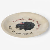 Erntedank der Familie "Gobble, bis du wackelst!" Pappteller (Schrägansicht)