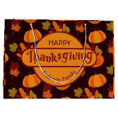 Erntedank der Familie Herbst lässt Türkei Pumpkin Große Geschenktüte (Rückseite)