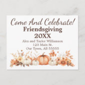 Erntedank der Freundschaften laden Postkarte ein (Vorderseite)