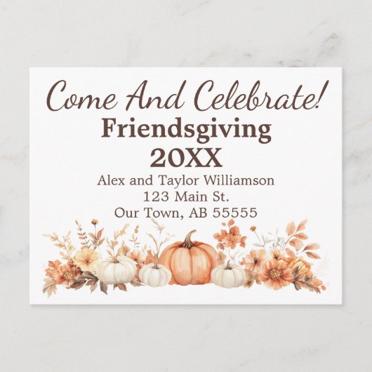 Erntedank der Freundschaften laden Postkarte ein (Vorderseite)