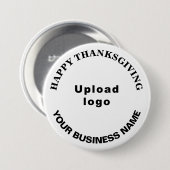 Erntedank der Geschäftswelt begrüßt Weißrunde Button (Vorne & Hinten)