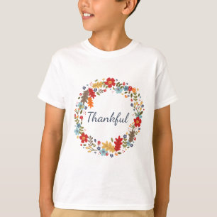 Erntedank Der glückliche Fall Wreath Kinder Urlaub T-Shirt
