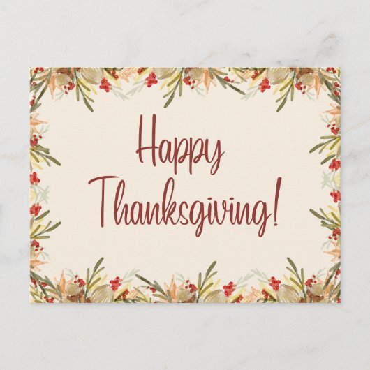 Erntedank der Herbstleaves und Berries Postkarte (Vorderseite)