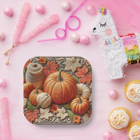 Erntedank der Herbstsaison Pappteller (Party)