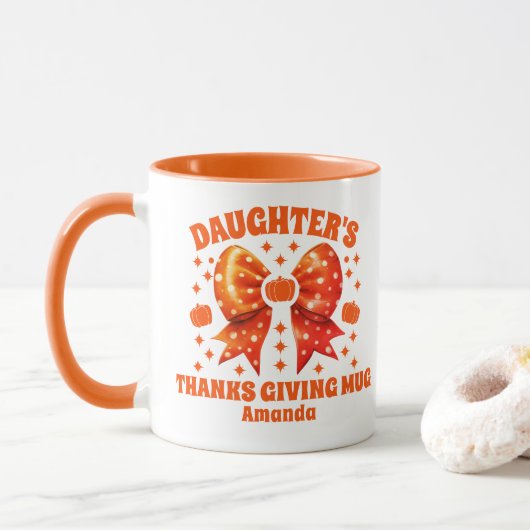 Erntedank der personalisierten Tochter Tasse (Mit Donut)