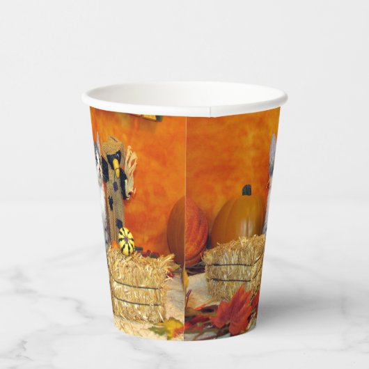 Erntedank der Schweineschale - Katzenpapiertasse Pappbecher (Rechts)